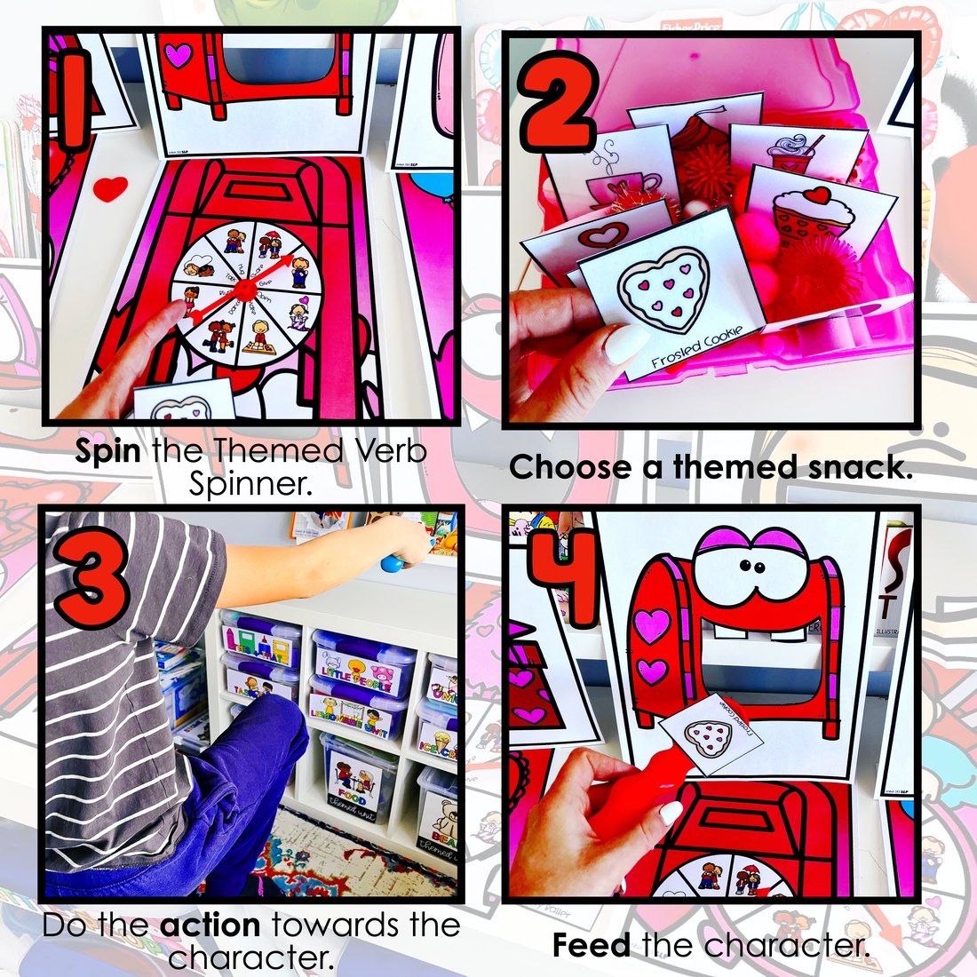 Valentine's Day Interactive Feeding Game for speech therapy – image 2