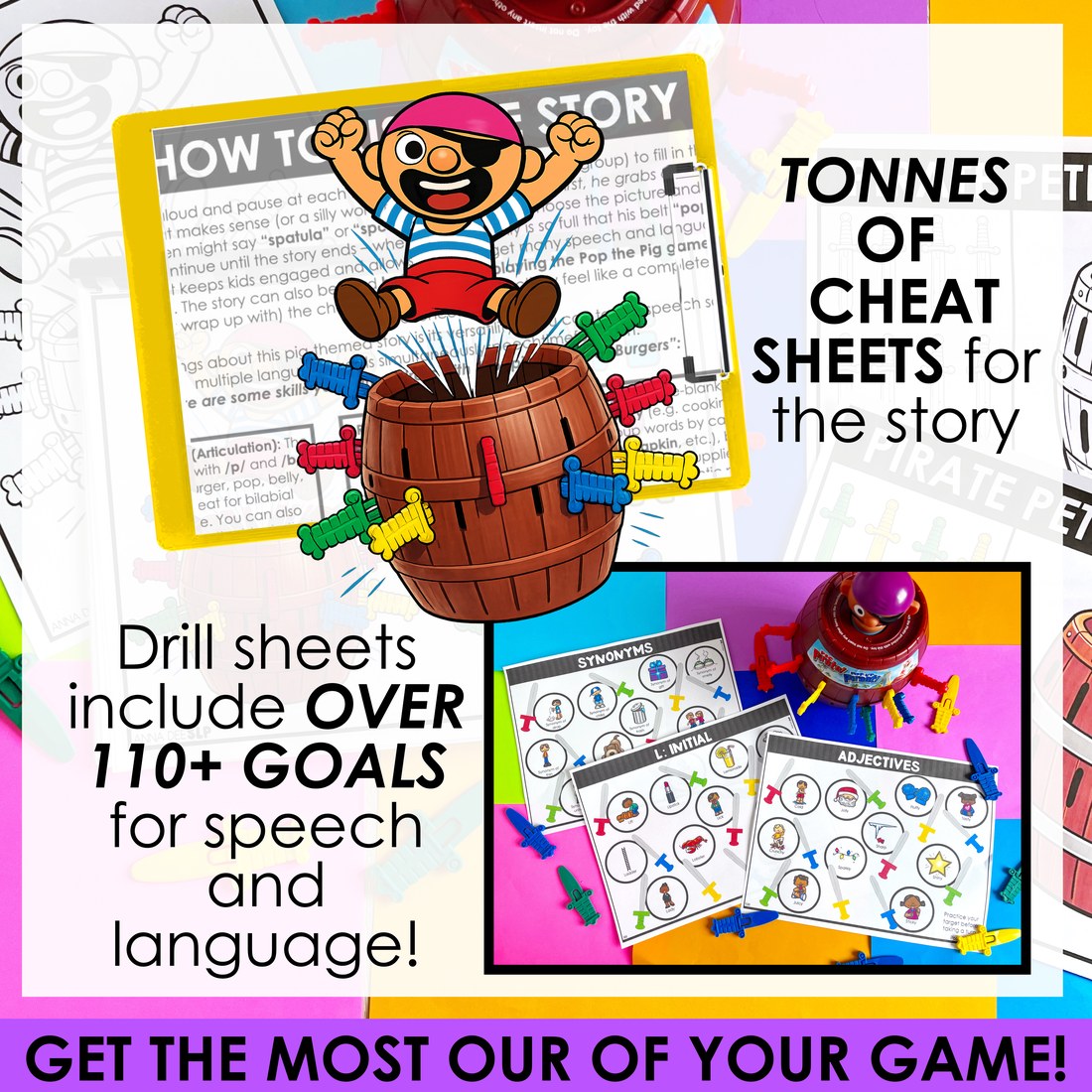 Pop Up Pirate Game Companion Bundle for speech therapy – image 4