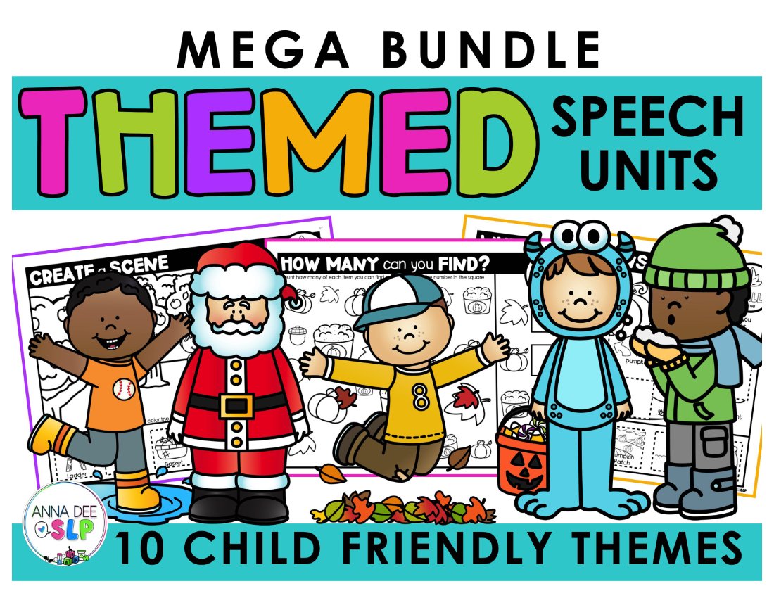 Themed Activities and Worksheets Bundle for speech therapy preview page 1
