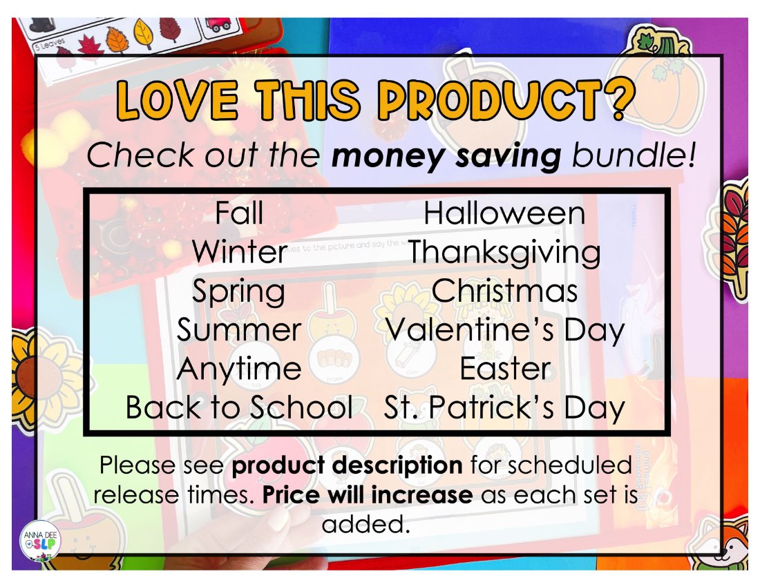 Fall say and play activity for speech therapy preview page 9