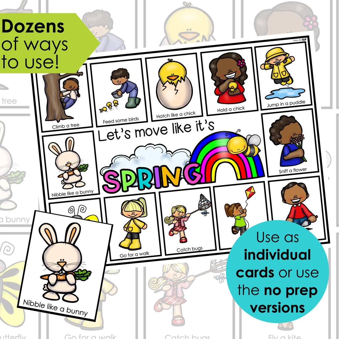Spring movement cards for speech therapy – image 2