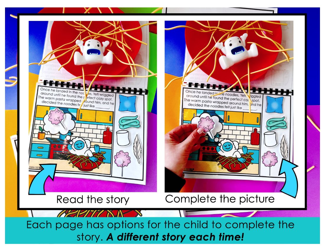 Yeti in my Spaghetti Interactive Story for speech therapy preview page 2