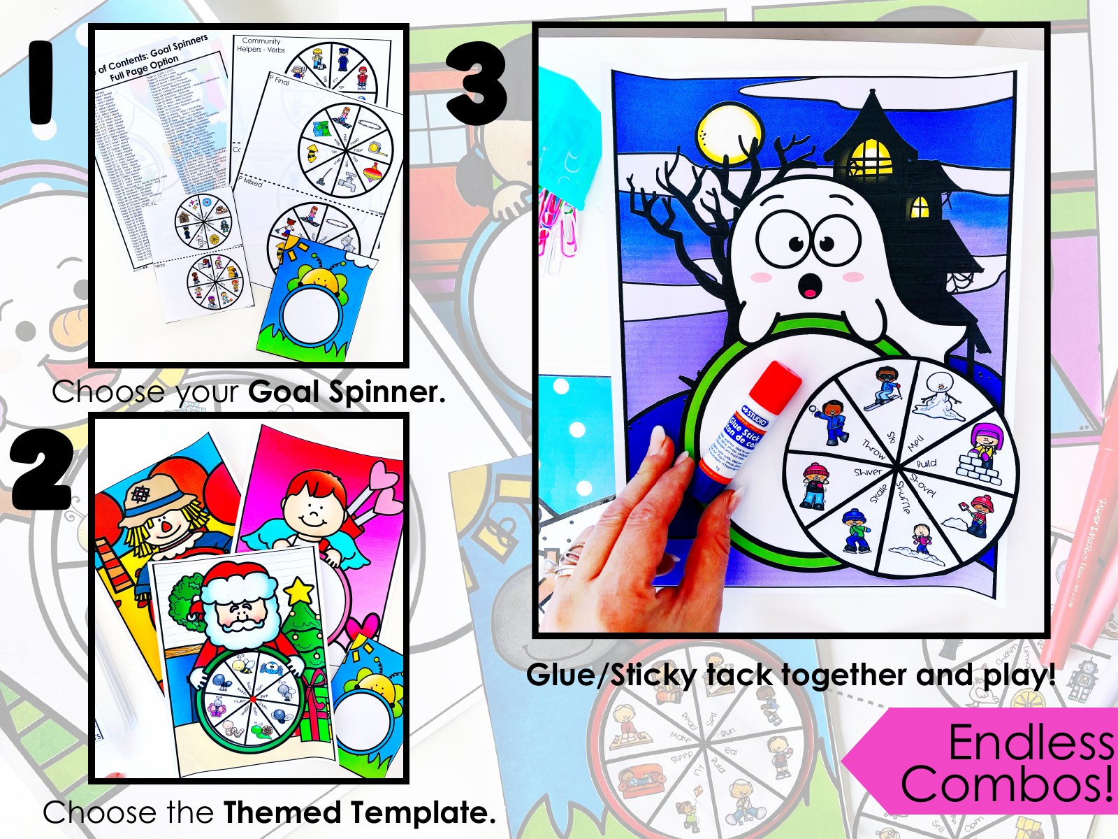Spinner Crafts for speech therapy preview page 3