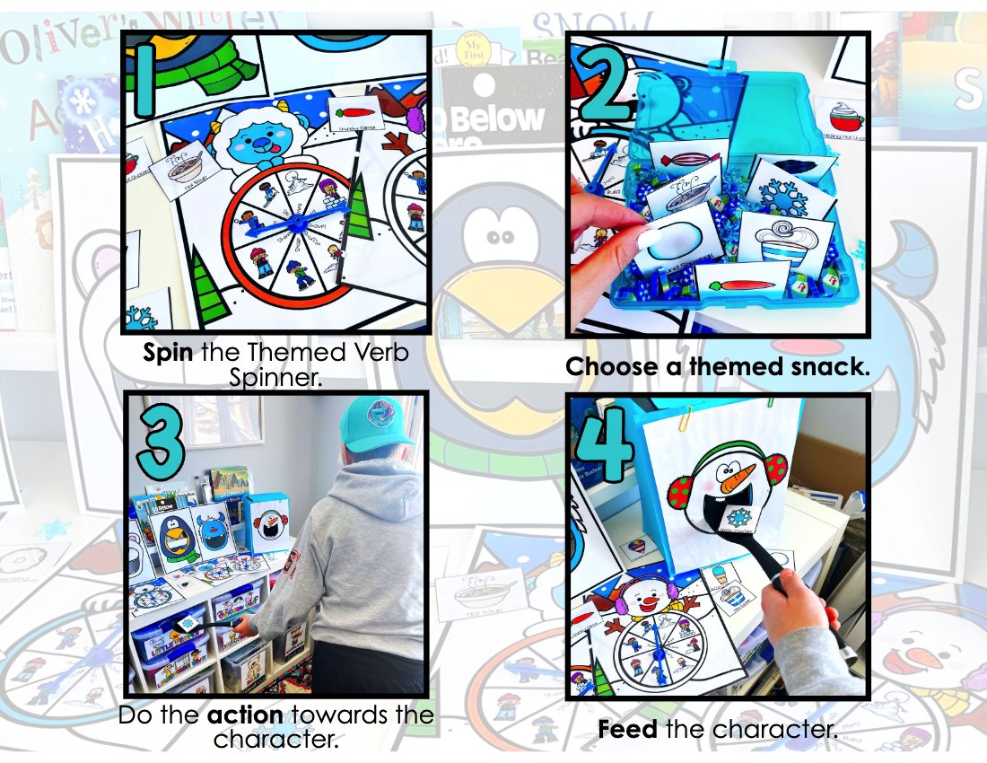 Winter Interactive Feeding Game for speech therapy preview page 2