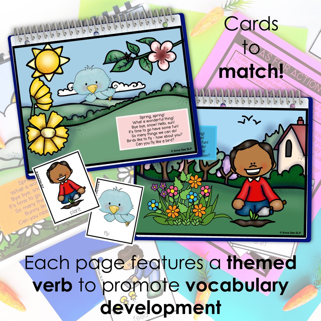 Spring Repetitive Gross Motor Story Book for speech therapy – image 2
