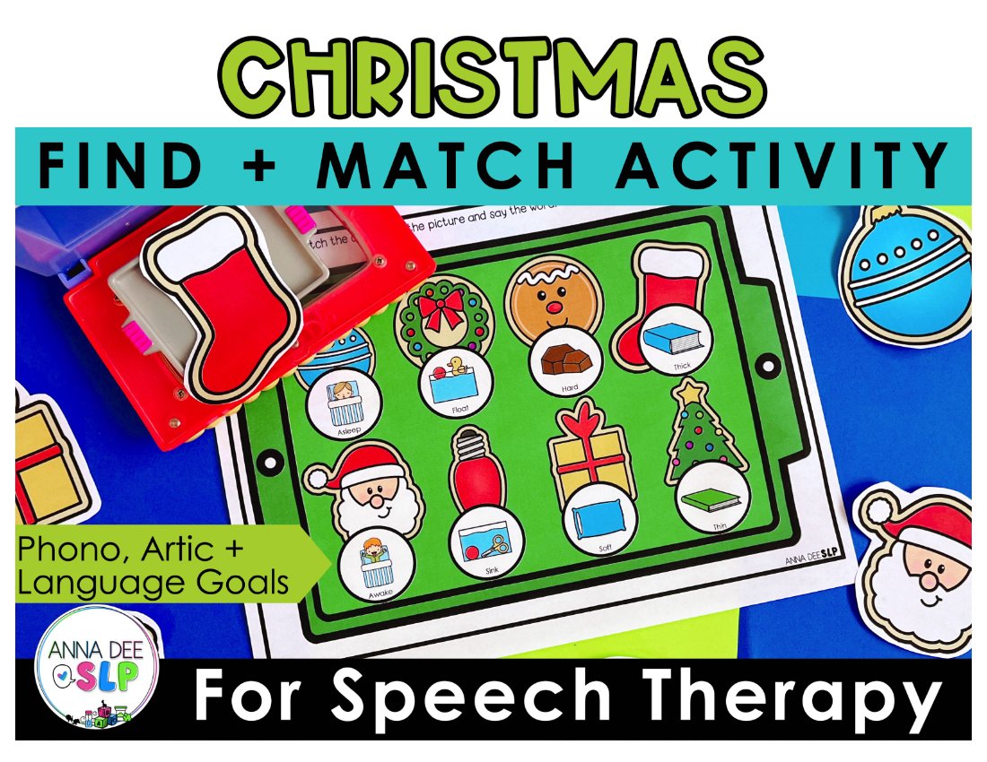 Christmas say and play activity for speech therapy preview page 1