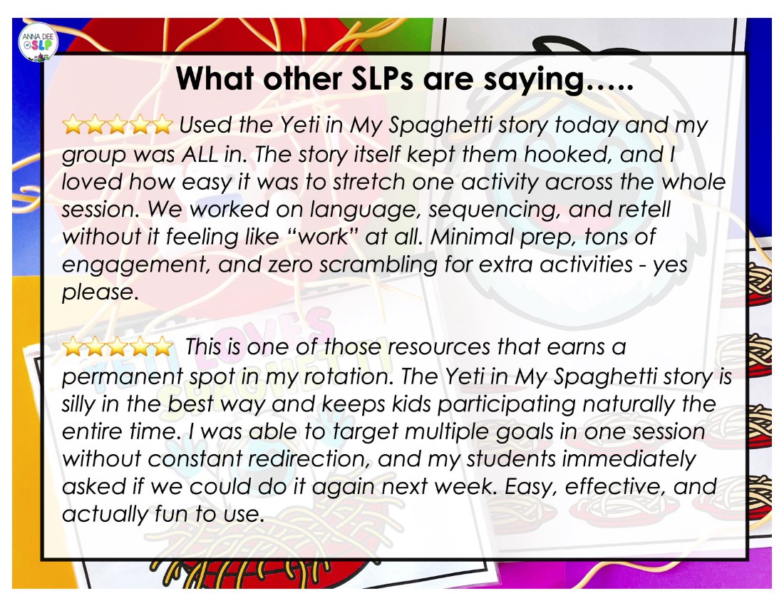 Yeti in my Spaghetti Interactive Story for speech therapy preview page 6