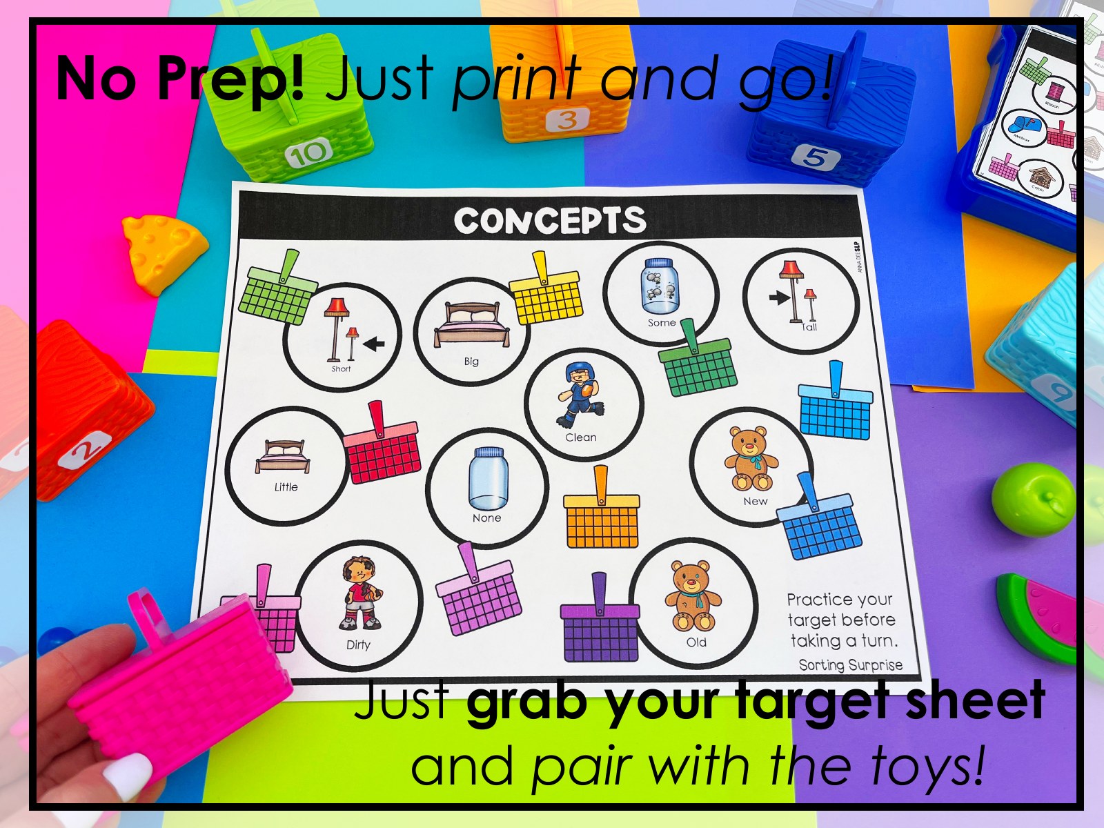 Sorting Surprise Picnic Basket Toy Companion for speech therapy preview page 2