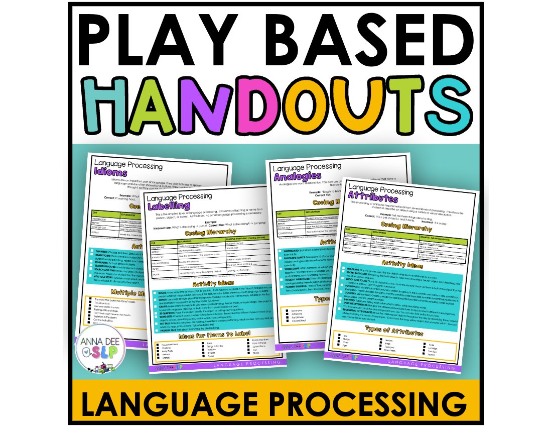 Language Processing Handouts for speech therapy preview page 1