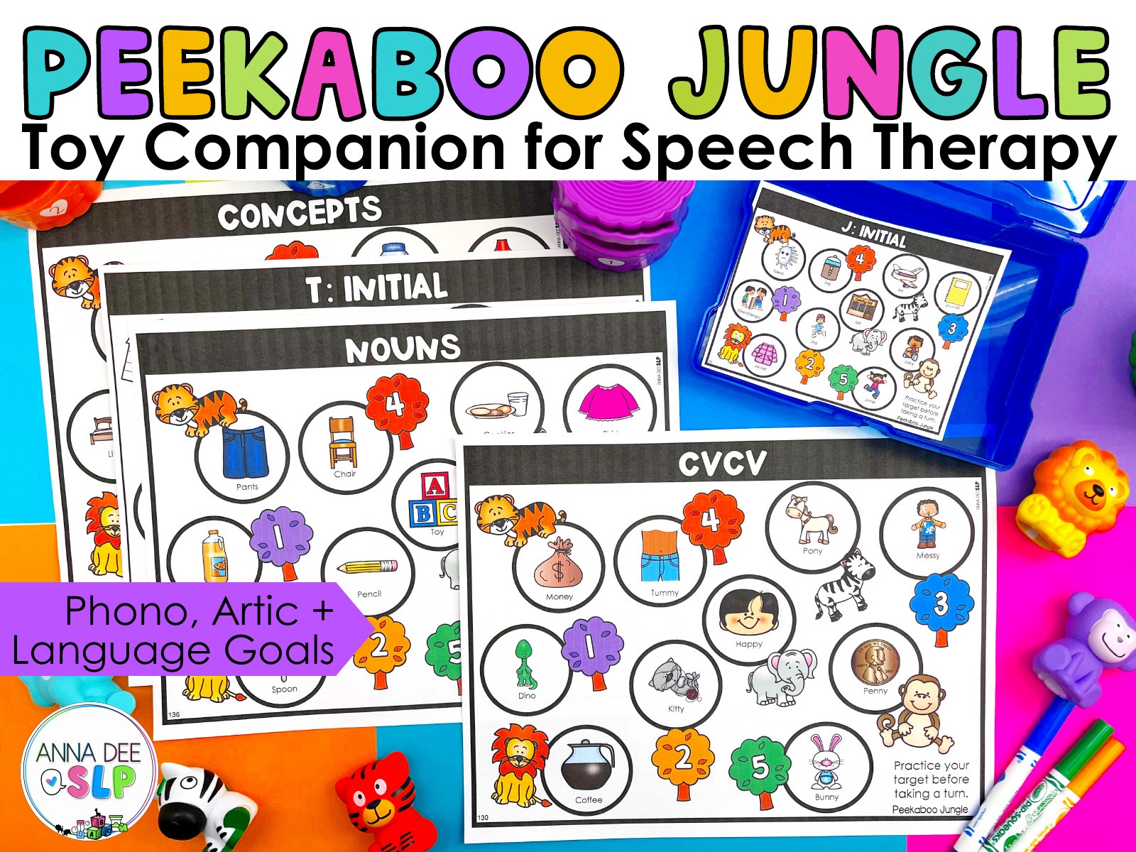 Peek A Boo Jungle Toy Companion for speech therapy preview page 1