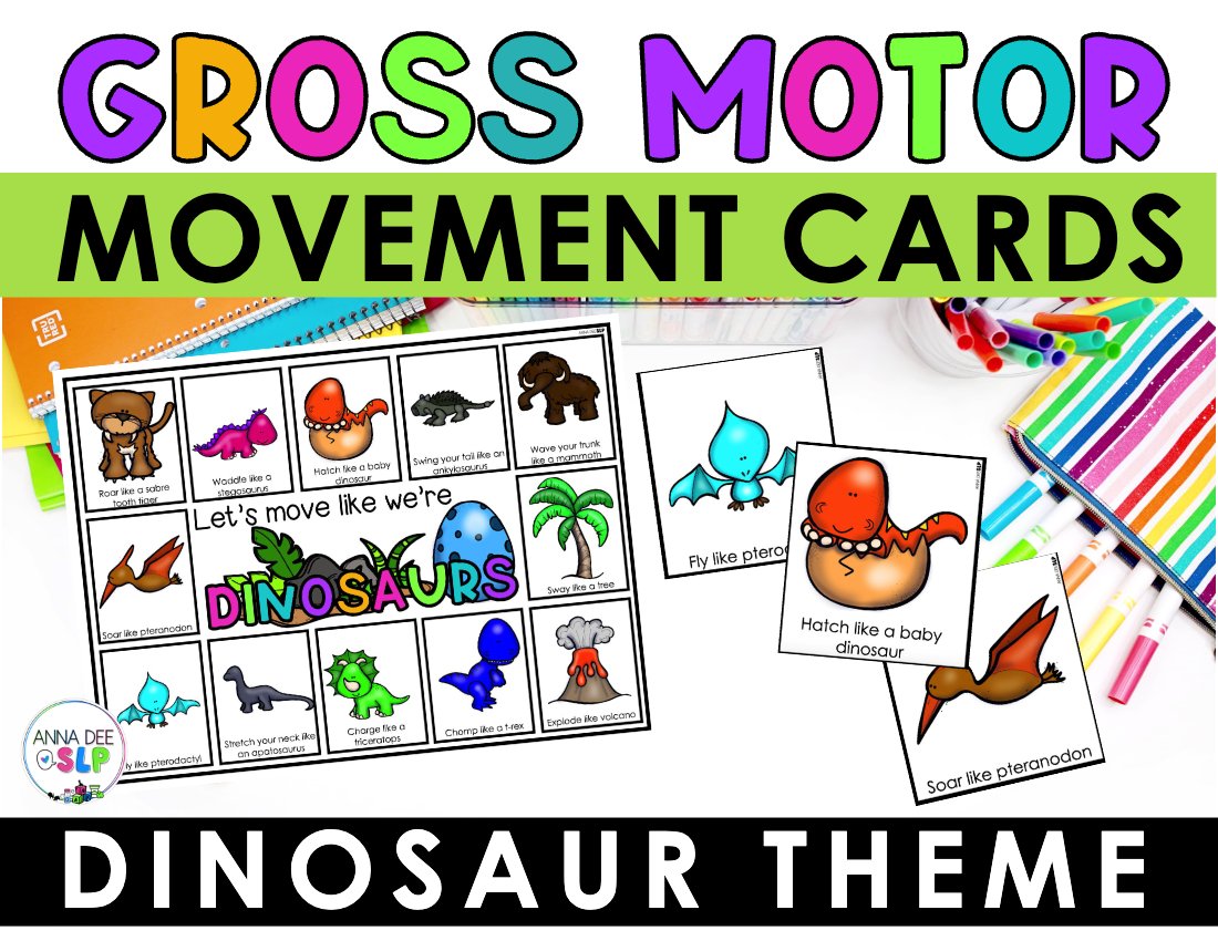Dinosaur movement cards for speech therapy preview page 1