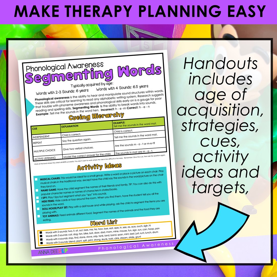 Phonological Awareness Handouts for speech therapy – image 2