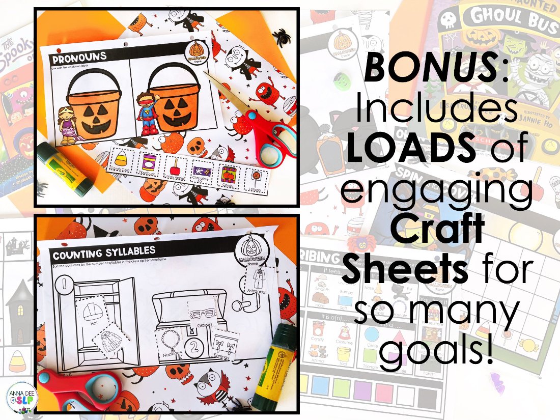 Halloween Activities and Worksheets for speech therapy preview page 8