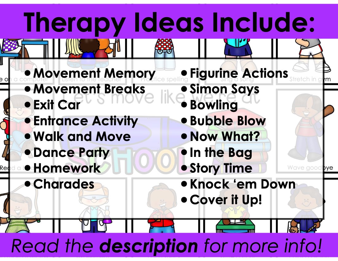 School movement cards for speech therapy preview page 4