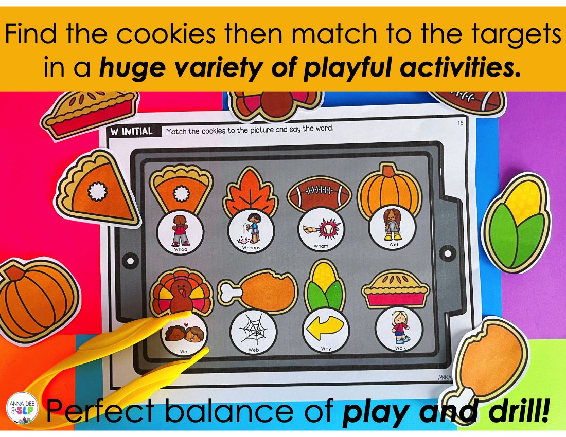 Thanksgiving say and play activity for speech therapy preview page 2