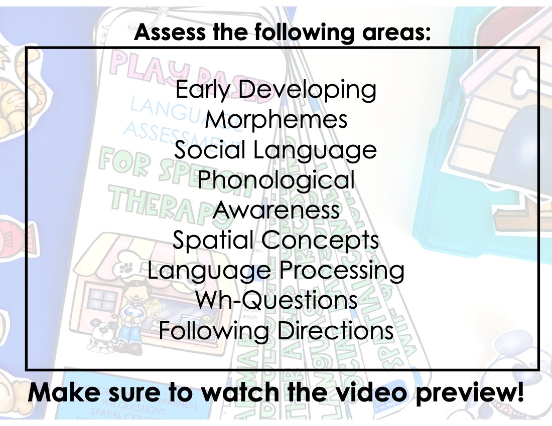 Play Based Language Screener for speech therapy preview page 5