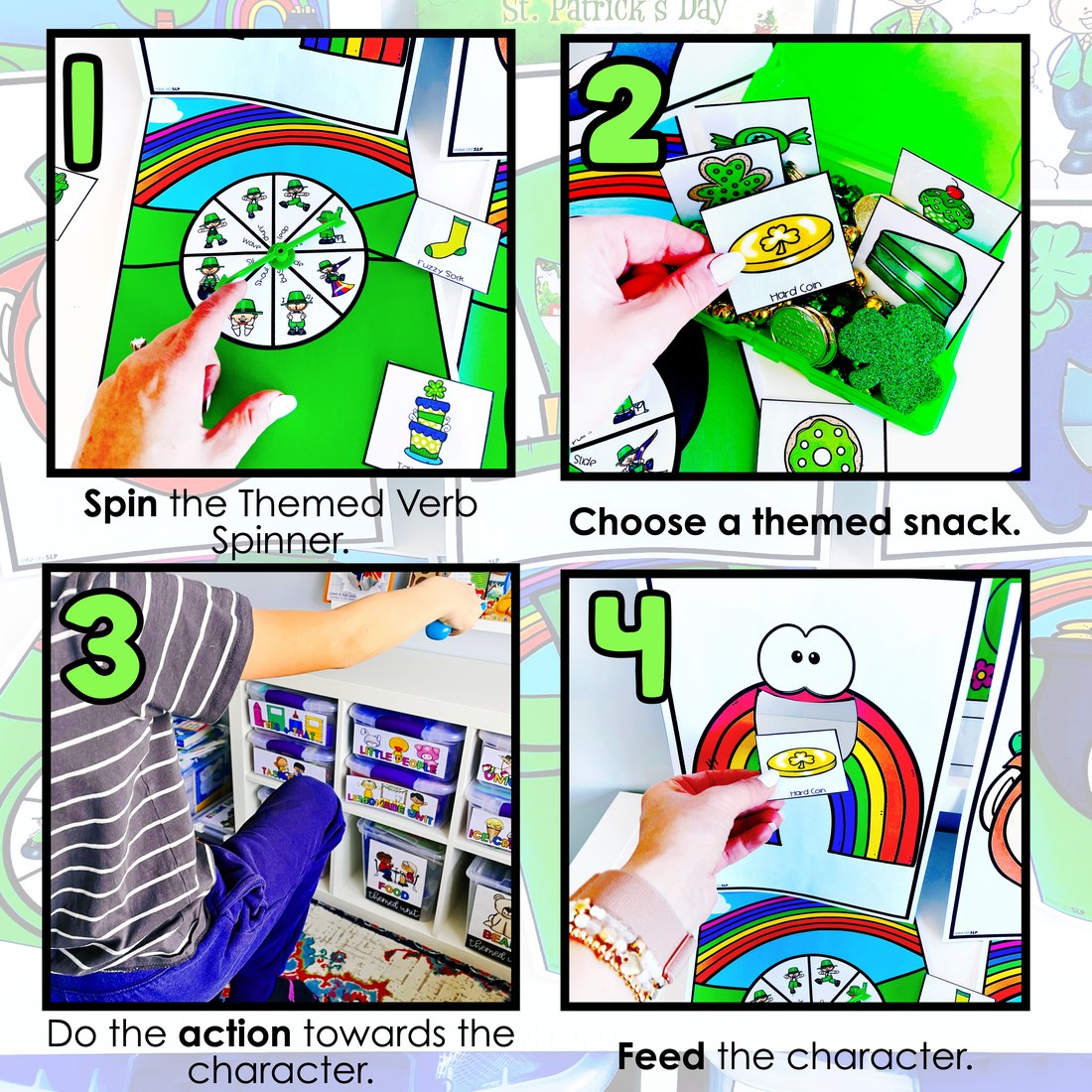 St. Patrick's Day Interactive Feeding Game for speech therapy – image 2