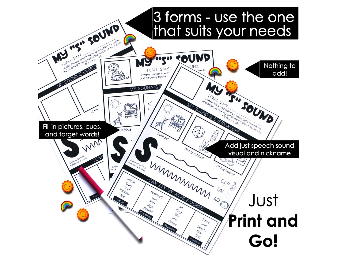 One Page Articulation Carryover Worksheets for speech therapy preview page 4