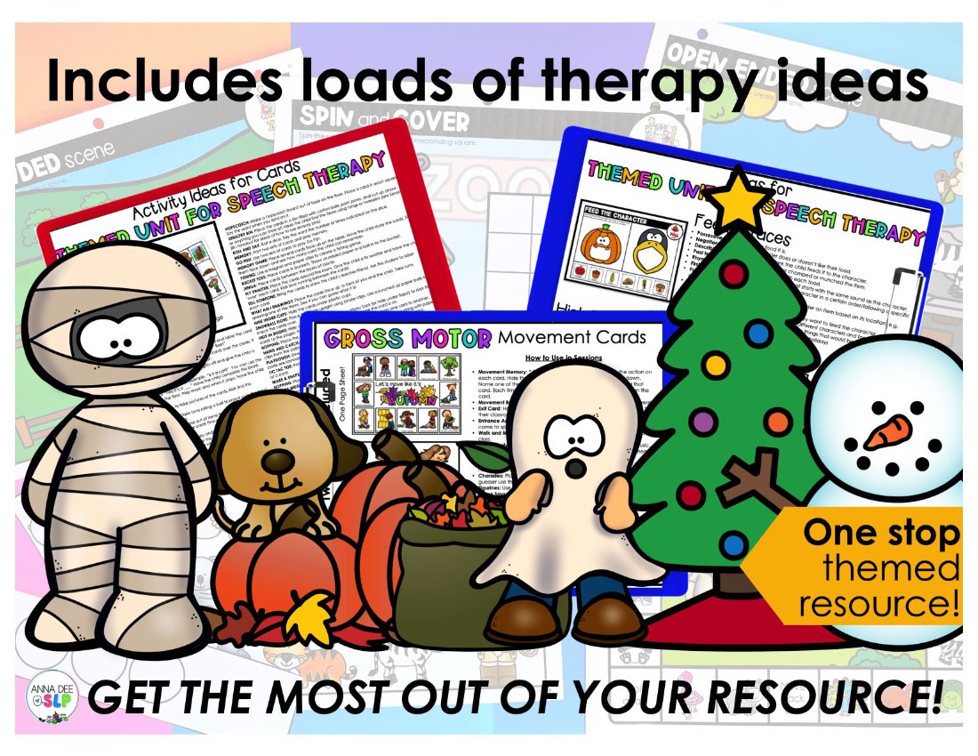 Themed Activities and Worksheets Bundle for speech therapy preview page 7