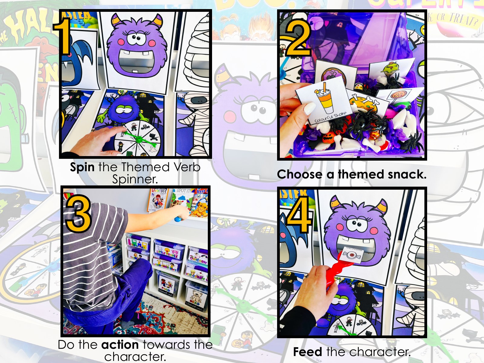 Halloween Interactive Feeding Game for speech therapy preview page 2
