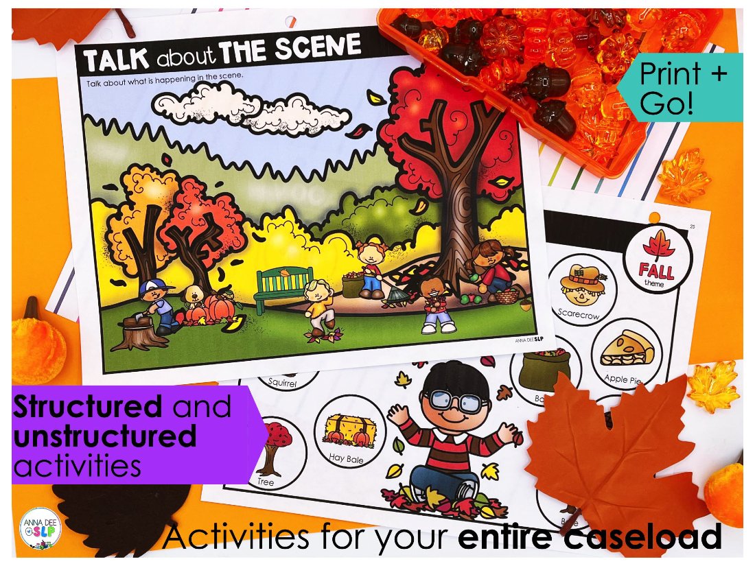 Fall Activities and Worksheets for speech therapy preview page 2