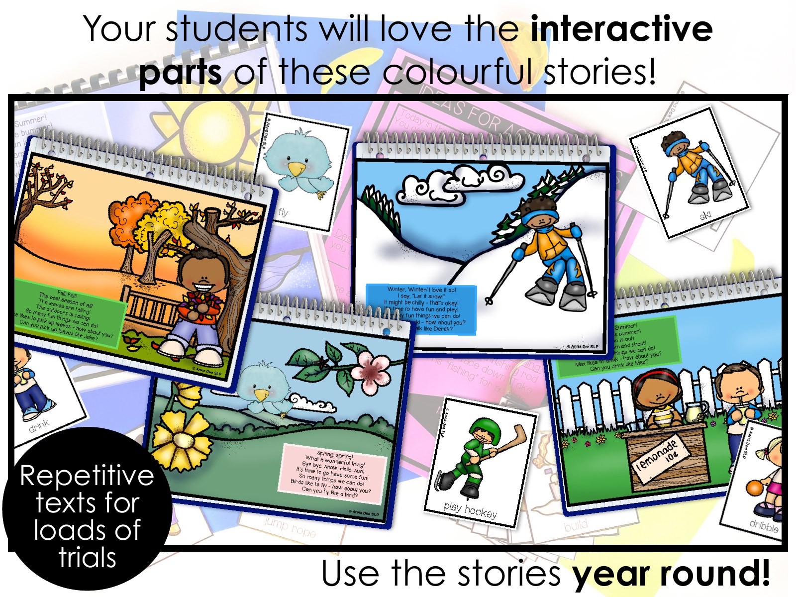 Repetitive Seasonal Books Bundle for speech therapy preview page 6