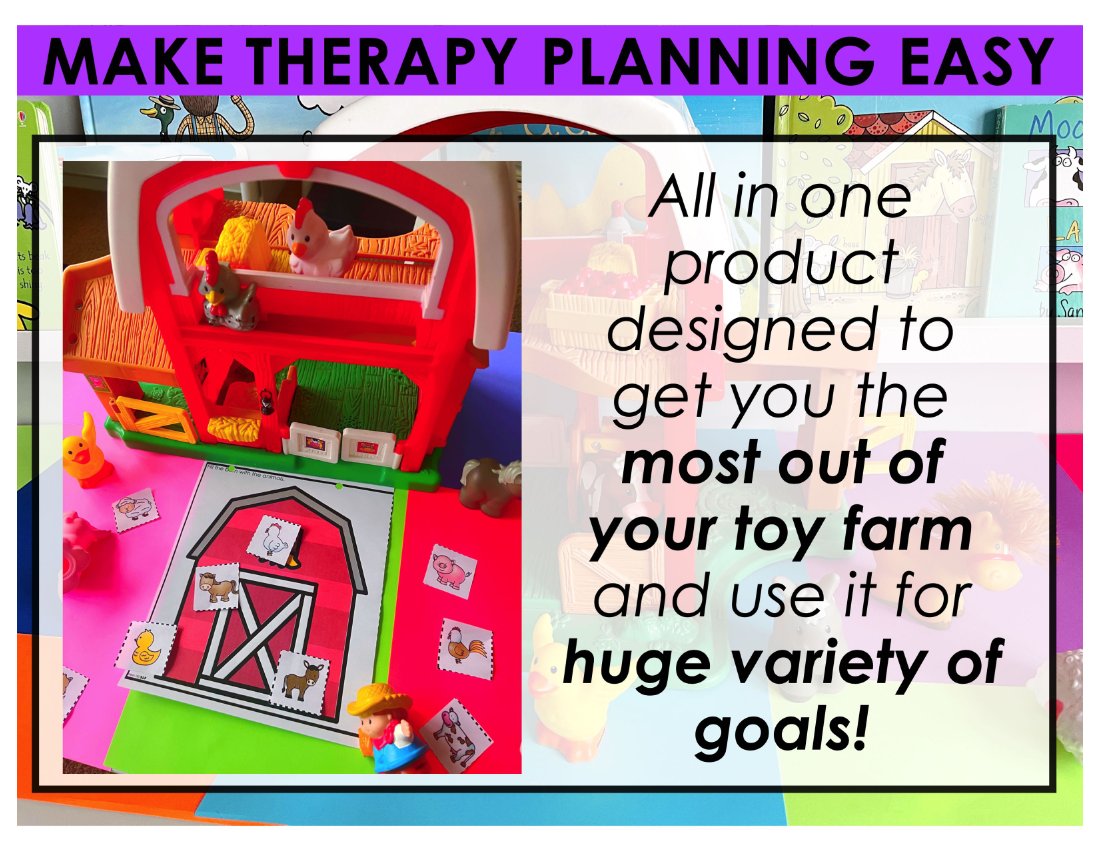 Farm Toy Companion and Activity Sheets for speech therapy preview page 2