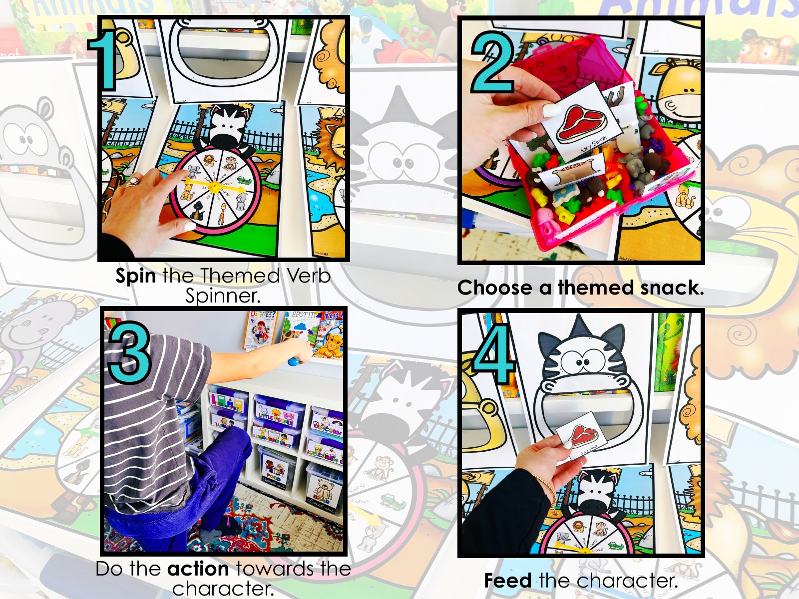 Zoo Interactive Feeding Game for speech therapy preview page 2
