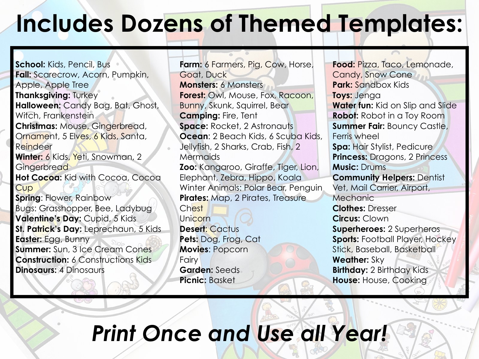 Spinner Crafts for speech therapy preview page 6
