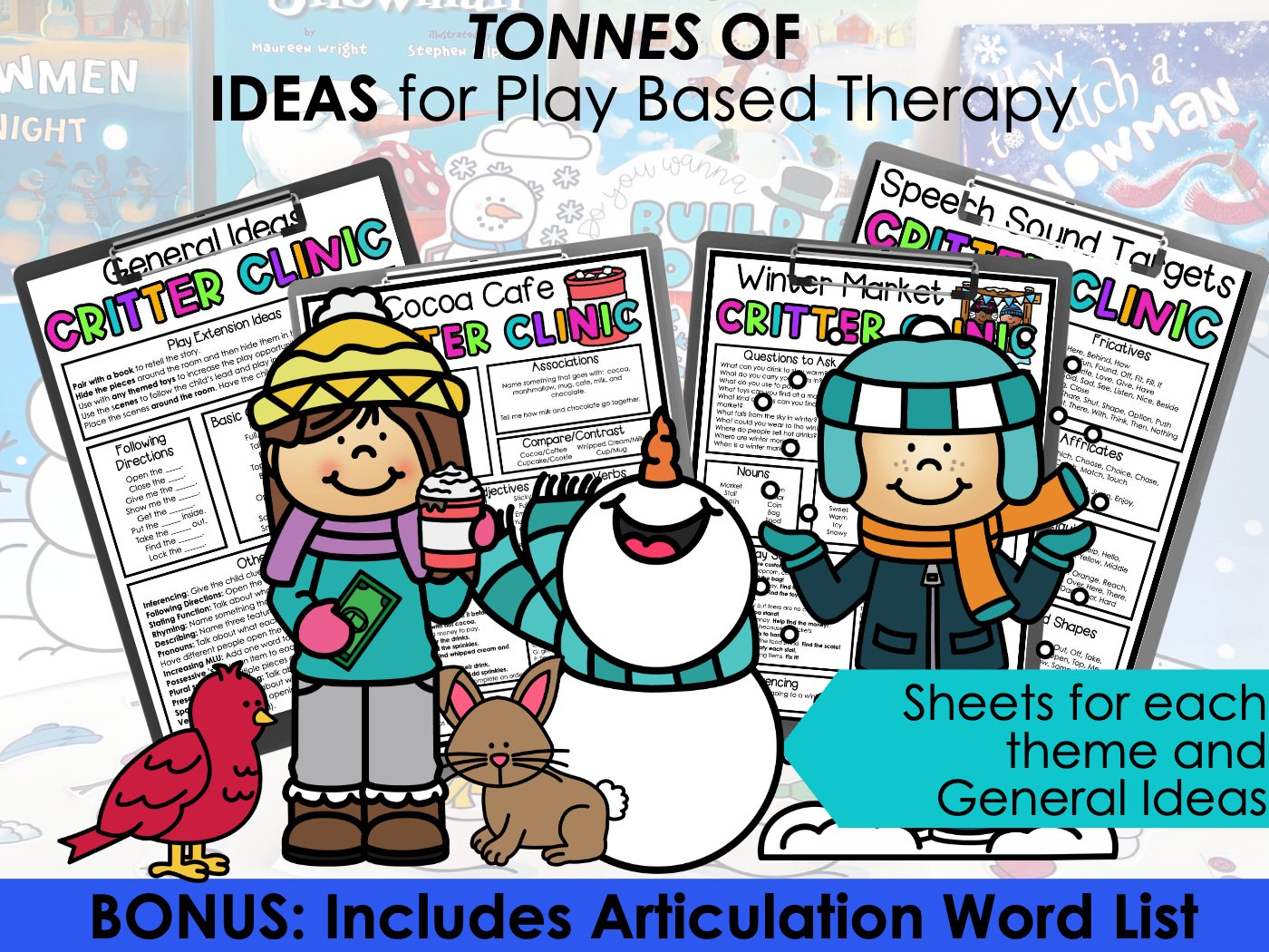 Critter Clinic Winter Bundle for speech therapy preview page 3