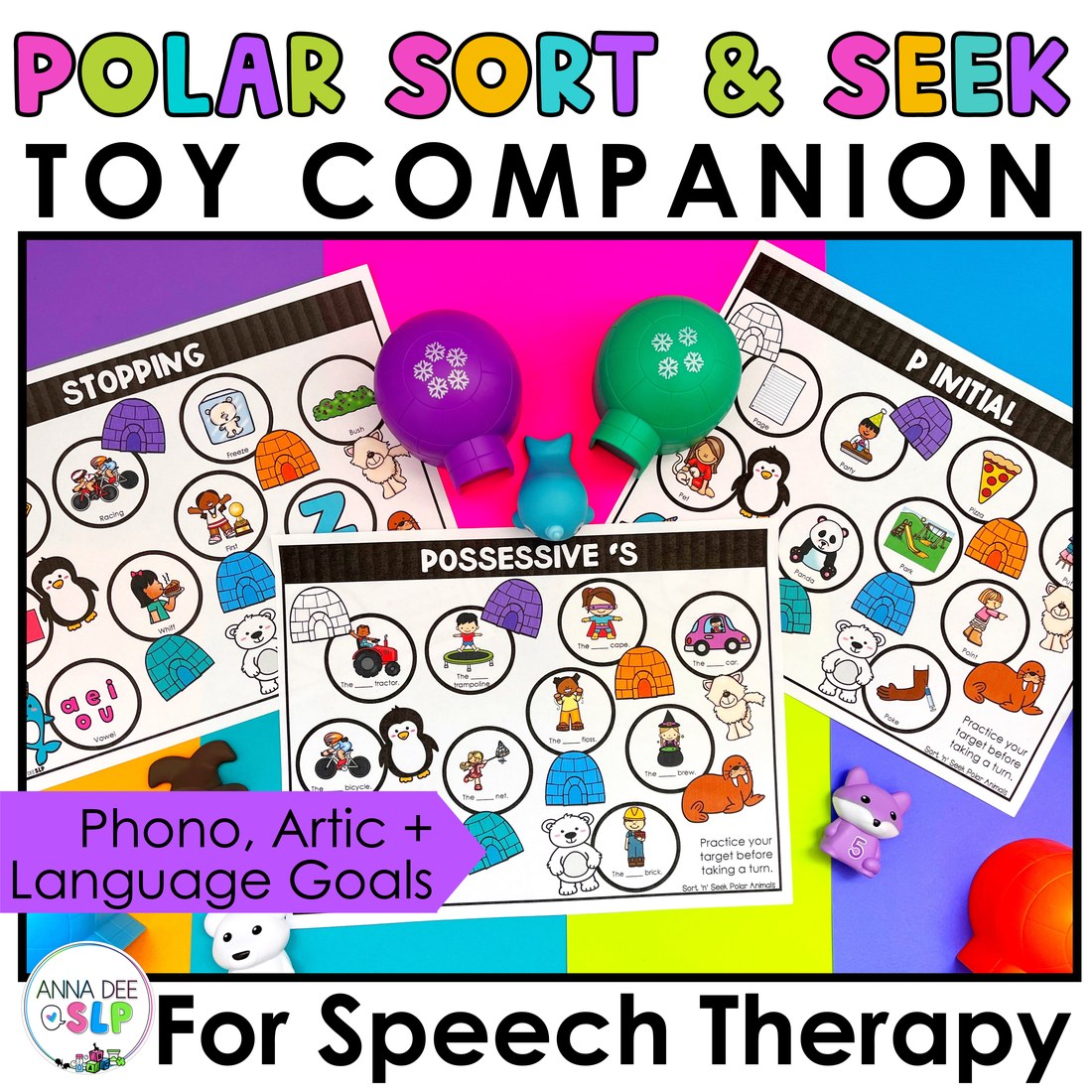 Polar Sort and Seek Toy Companion for speech therapy