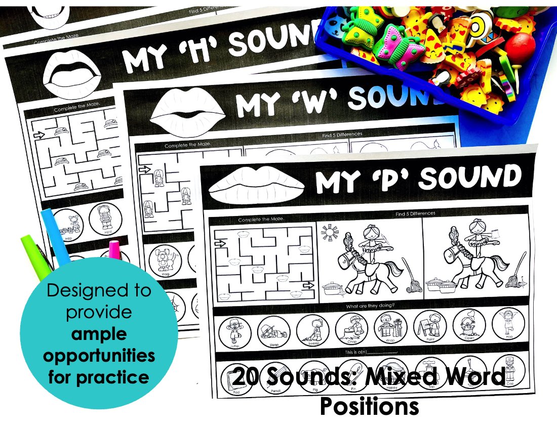 Articulation Worksheets for speech therapy preview page 4