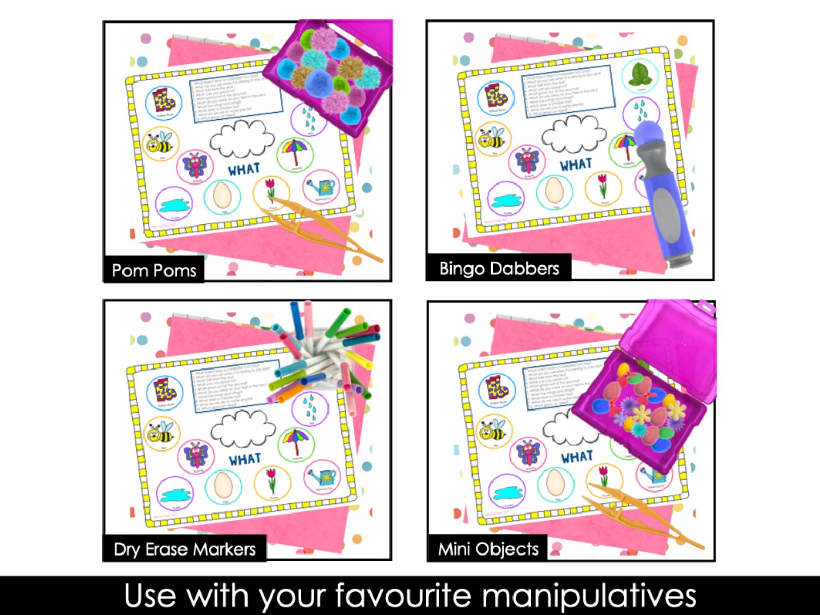 Spring WH Questions and PlayDough Mats for speech therapy preview page 4