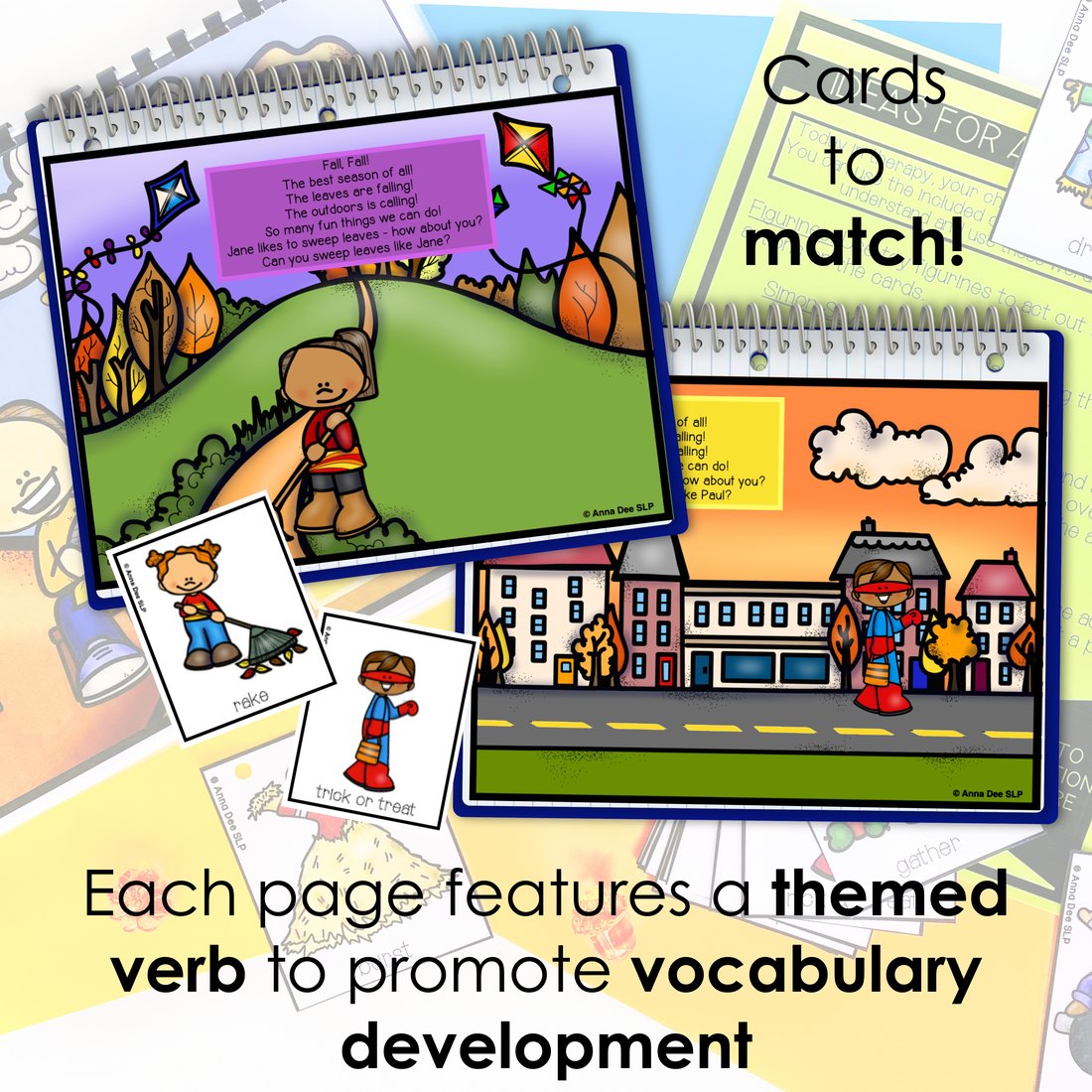 Fall Repetitive Gross Motor Story Book for speech therapy – image 2
