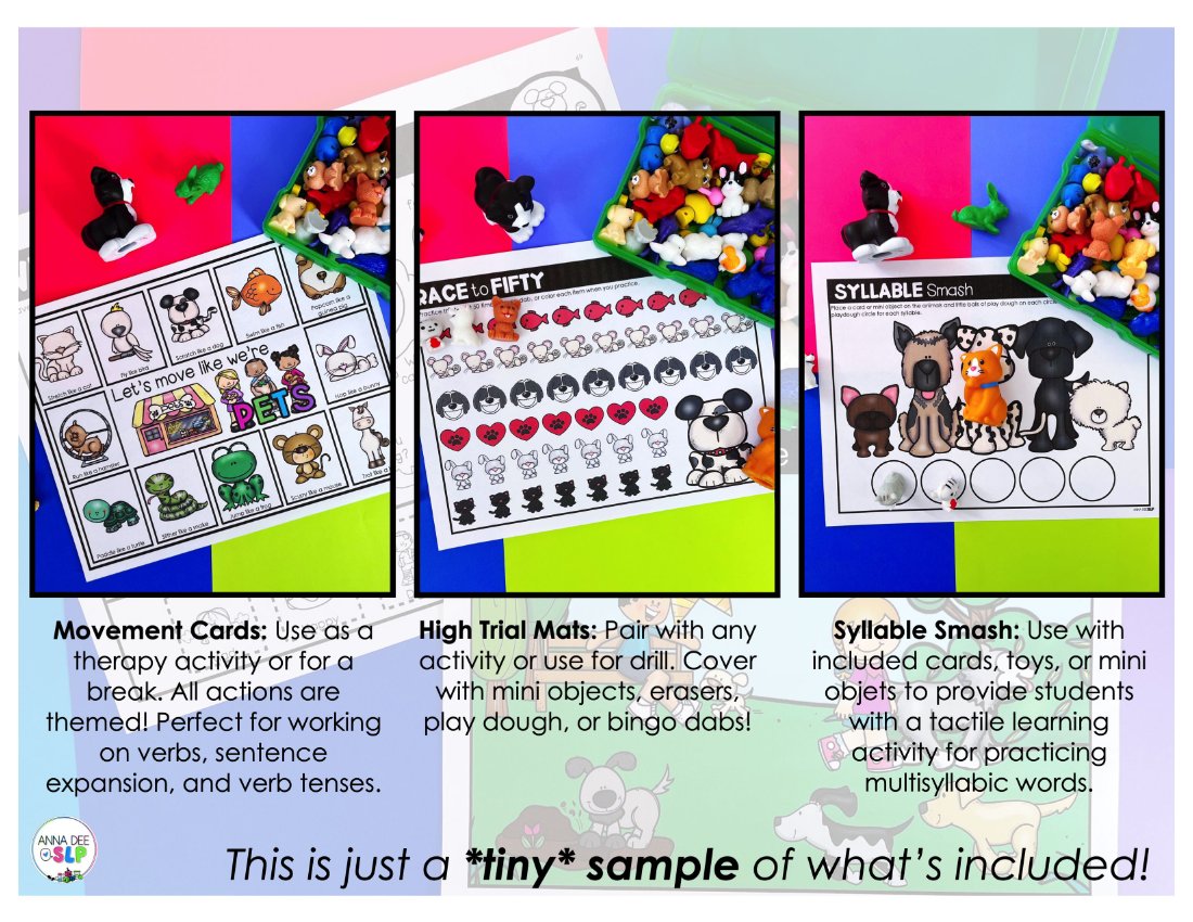 Pet Activities and Worksheets for speech therapy preview page 4