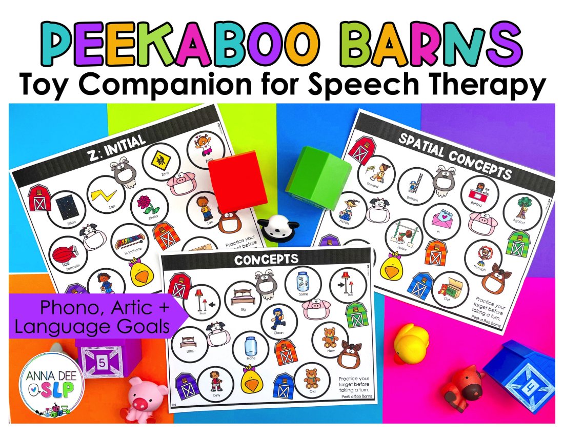 Peek a Boo Barns Toy Companion for speech therapy preview page 1