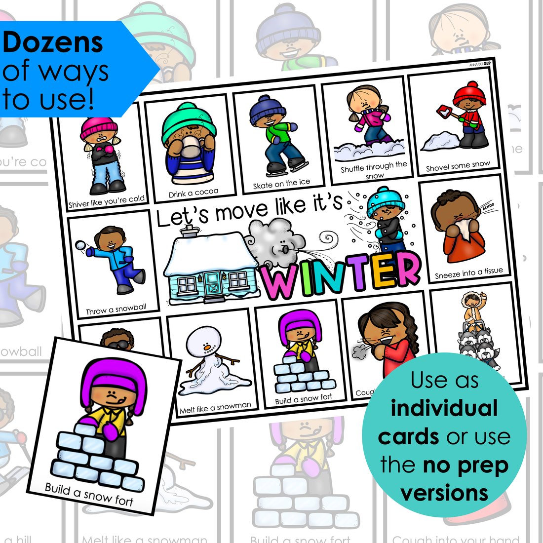 Winter movement cards for speech therapy – image 2