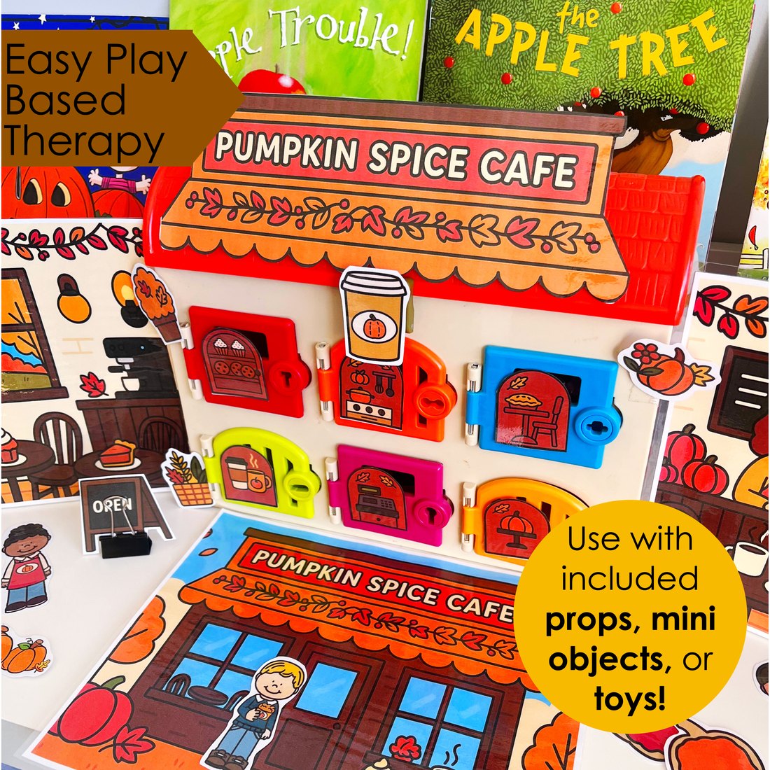 Fall Cafe Critter Clinic decorations and play props