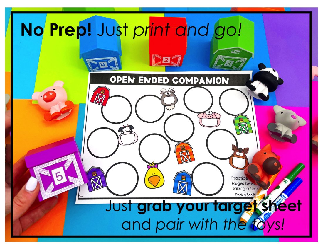 Peek a Boo Barns Toy Companion for speech therapy preview page 2