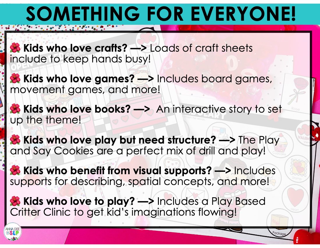 Valentine's Day Activity Bundle for speech therapy preview page 3