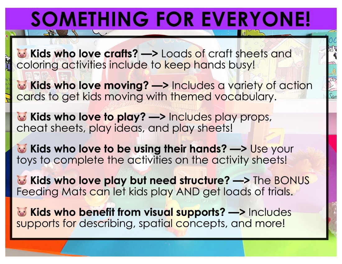 Farm Toy Companion and Activity Sheets for speech therapy preview page 4