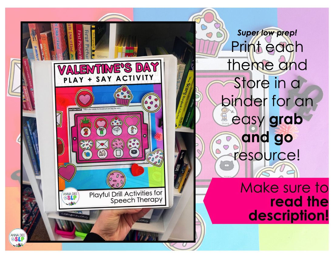 Valentine's Day say and play activity for speech therapy preview page 8
