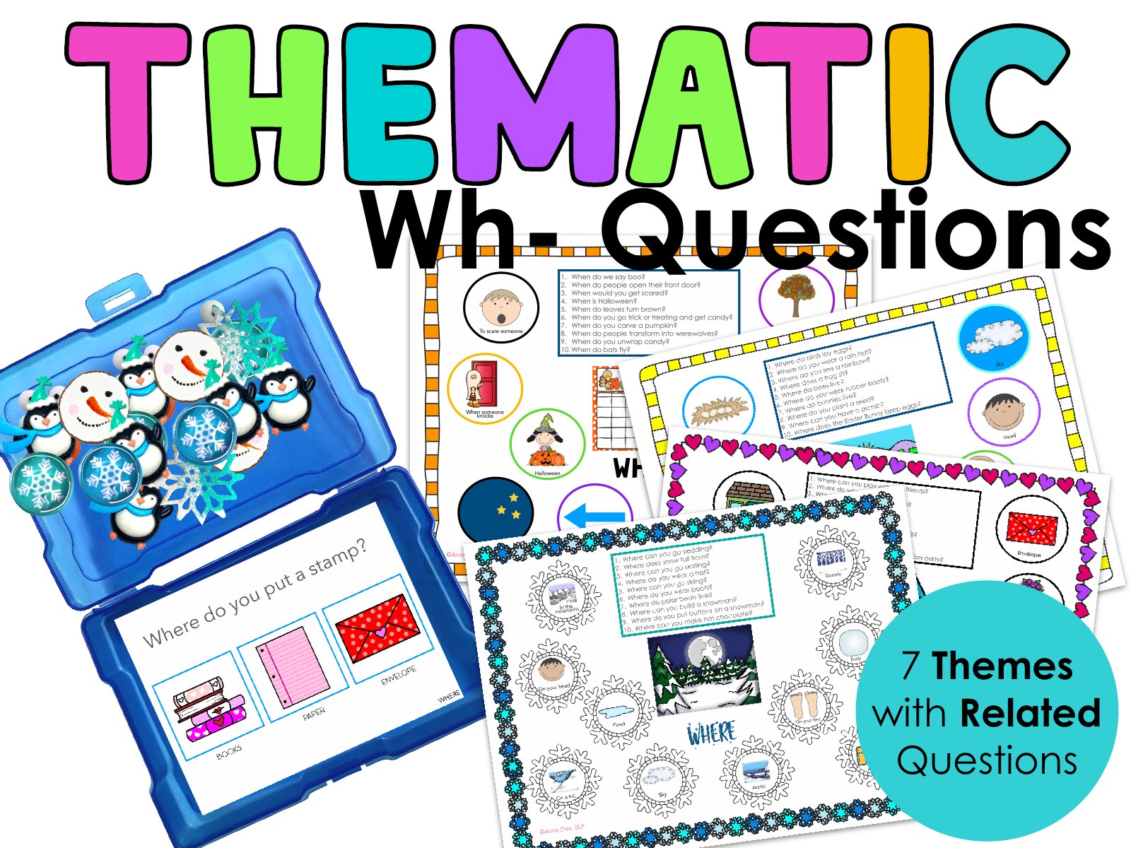 WH Questions and PlayDough Bundle for speech therapy preview page 1