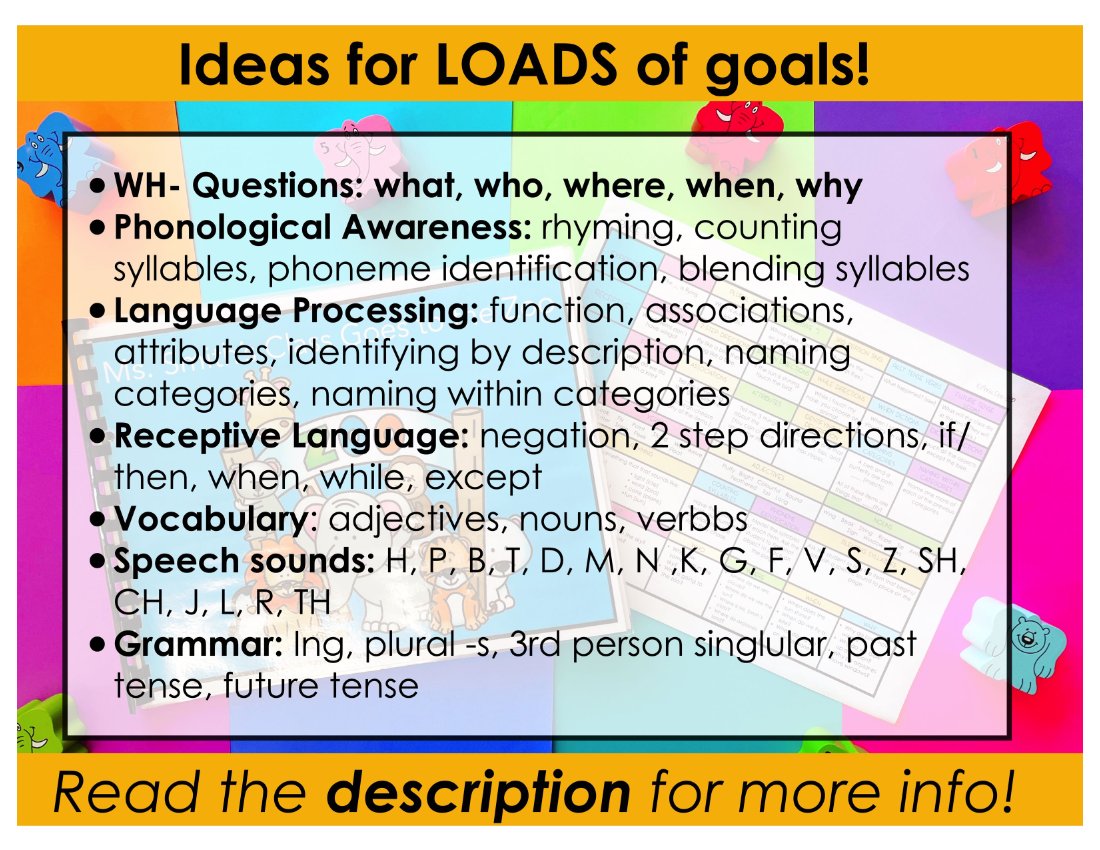 Zoo Interactive Book for speech therapy preview page 4