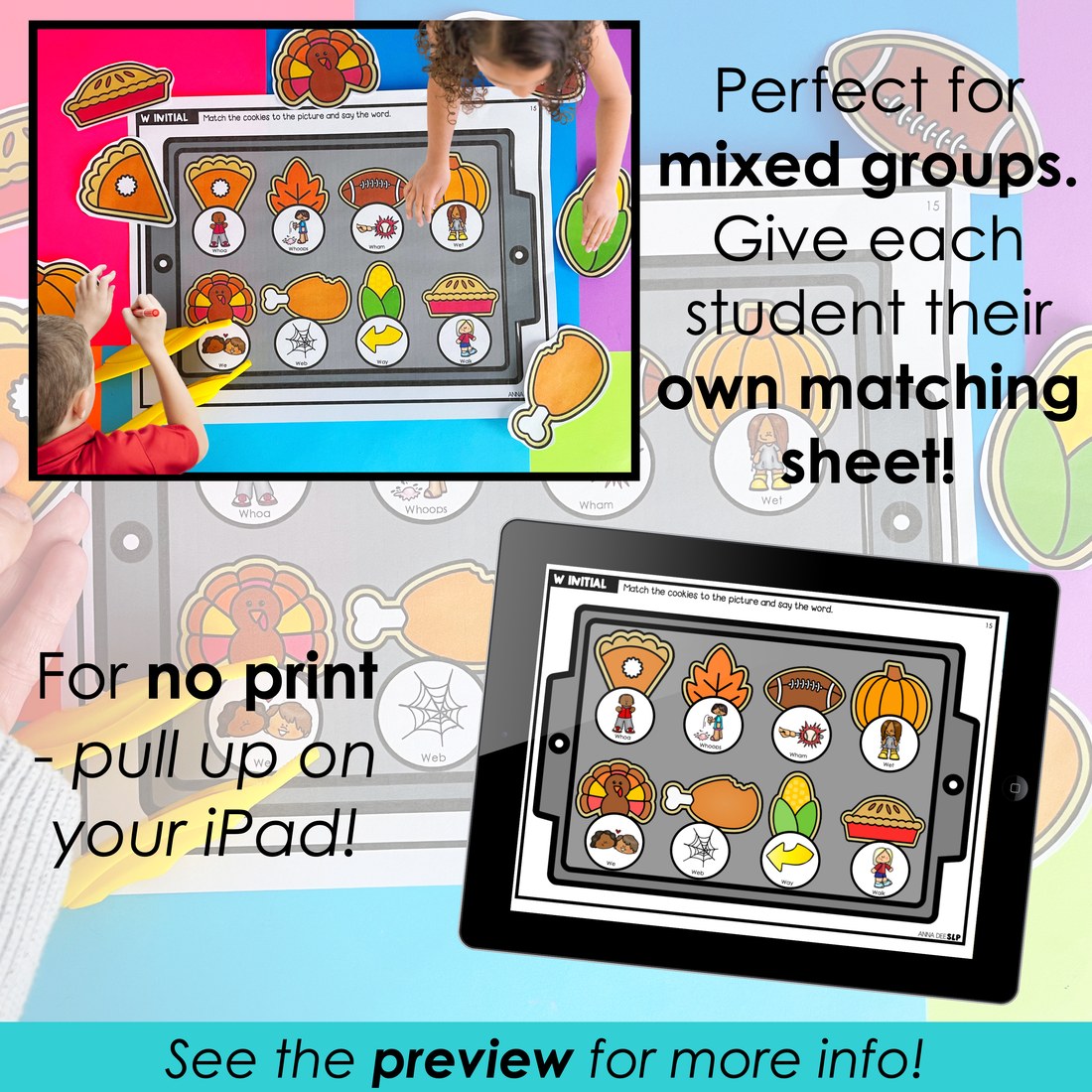Thanksgiving say and play activity for speech therapy – image 3