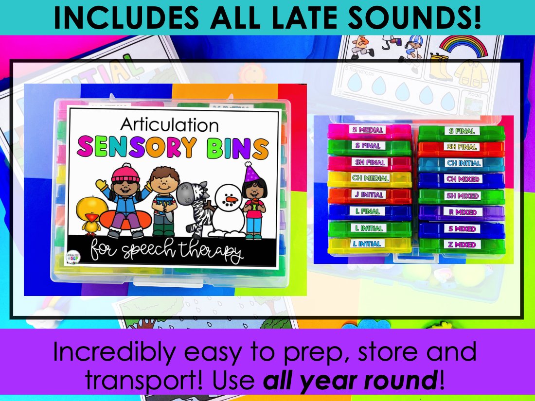 Late Sounds Articulation Sensory Bins for speech therapy preview page 7