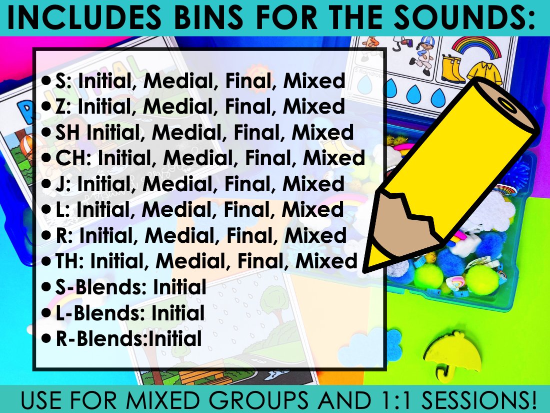Late Sounds Articulation Sensory Bins for speech therapy preview page 8
