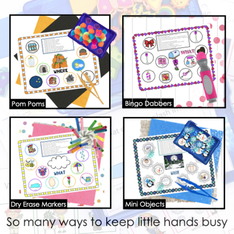 WH Questions and PlayDough Bundle for speech therapy – image 3