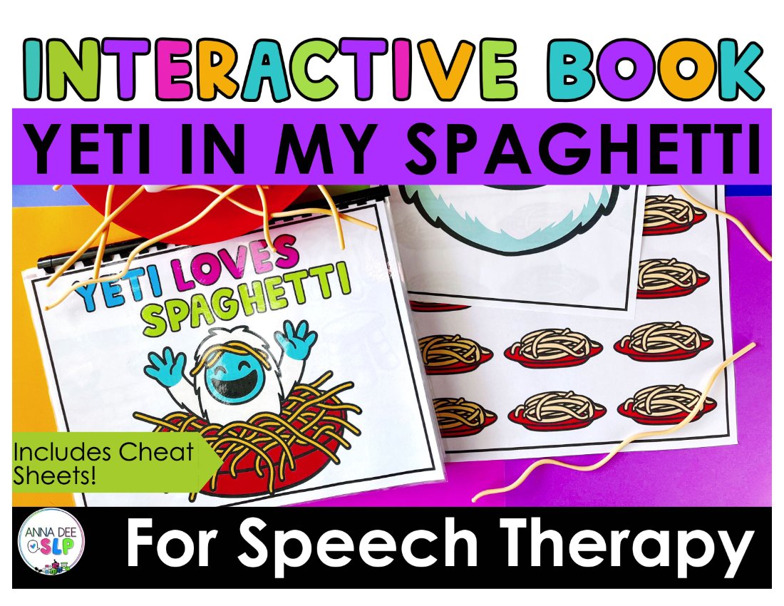 Yeti in my Spaghetti Interactive Story for speech therapy preview page 1