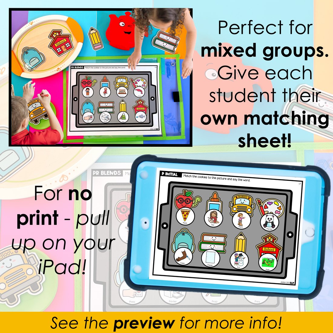 Back to School say and play activity for speech therapy – image 3